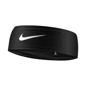 Nike Dri-FIT Fury Classic Headband Black/White Moisture Wicking Stretch Silicone Grip