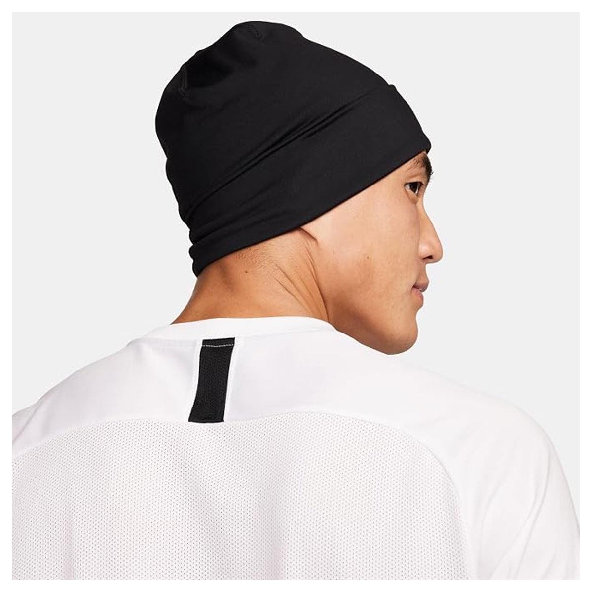 Nike Peak Beanie Black/White Dri-FIT Stretch Fabric Reflective Swoosh One Size - Image 3