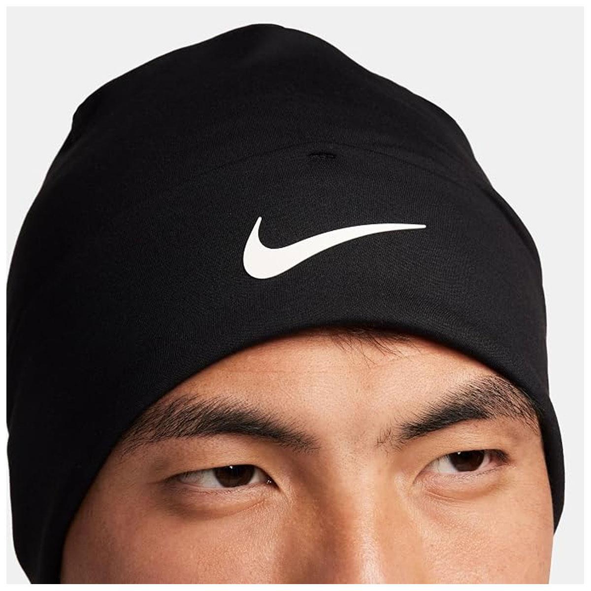 Nike Peak Beanie Black/White Dri-FIT Stretch Fabric Reflective Swoosh One Size - Image 5