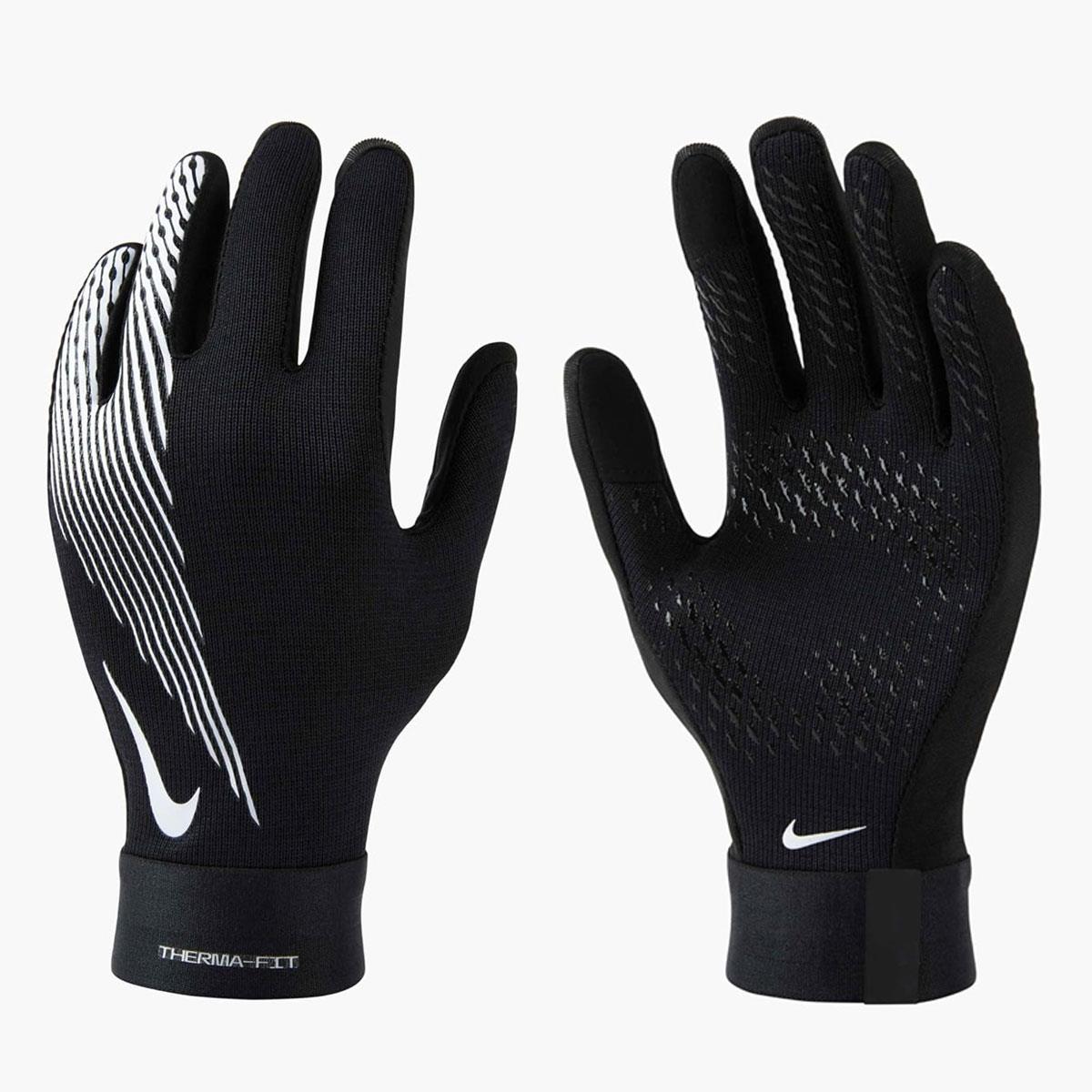 Nike Academy Therma-FIT Gloves Youth Large Black/Black/White Warm Winter Sports Gloves