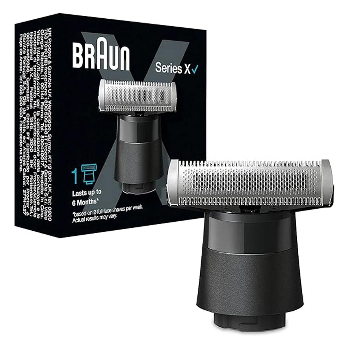 Braun Series X Replacement Blade 4D Cutter Head With Two-Way Comb - Black