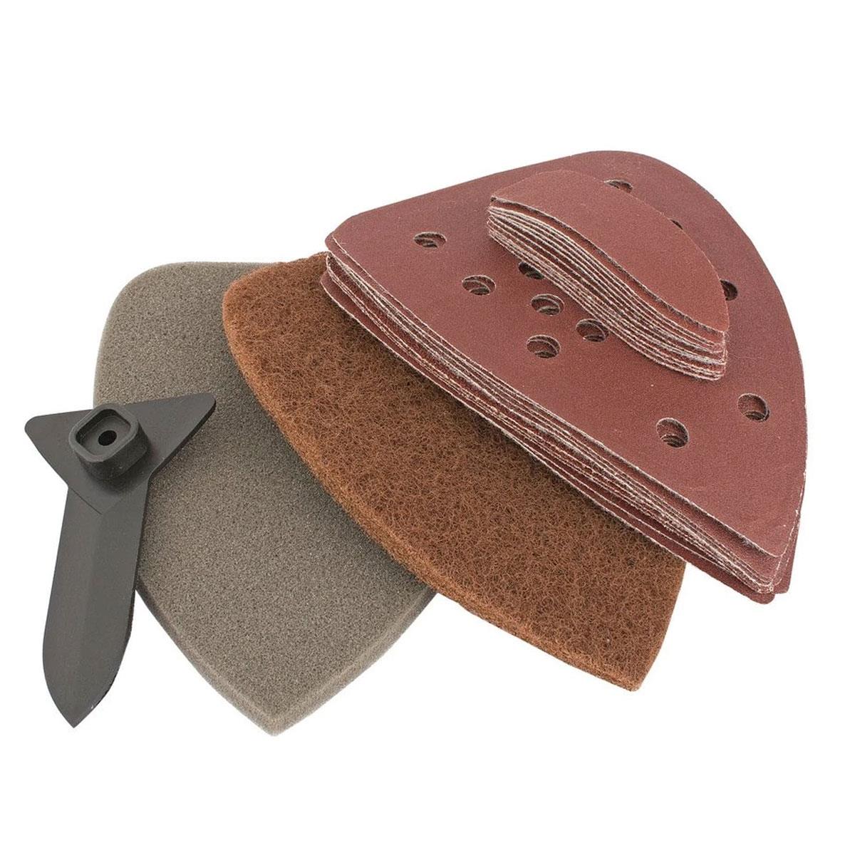 Draper Storm Force Tri-Base Detail Sander 75W 240V with Interchangeable Bases Dust Collection Box & 24 Sanding Sheets - Image 3