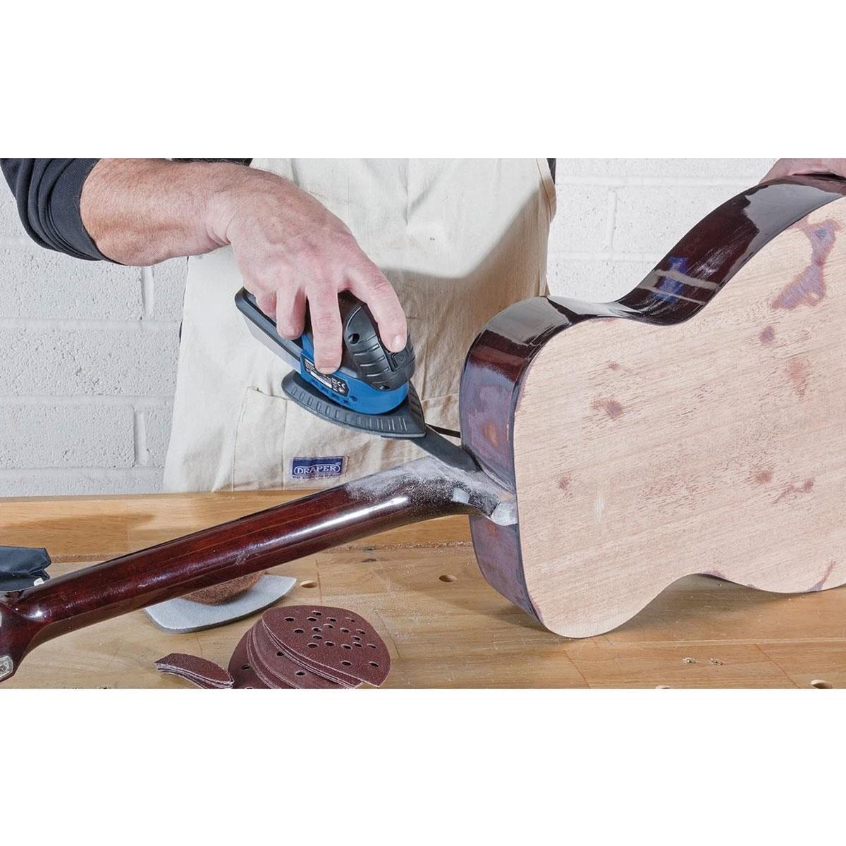 Draper Storm Force Tri-Base Detail Sander 75W 240V with Interchangeable Bases Dust Collection Box & 24 Sanding Sheets - Image 5