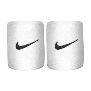 Nike Swoosh Wristbands Low Cuffs White One Size Cotton Blend Sports Sweatbands