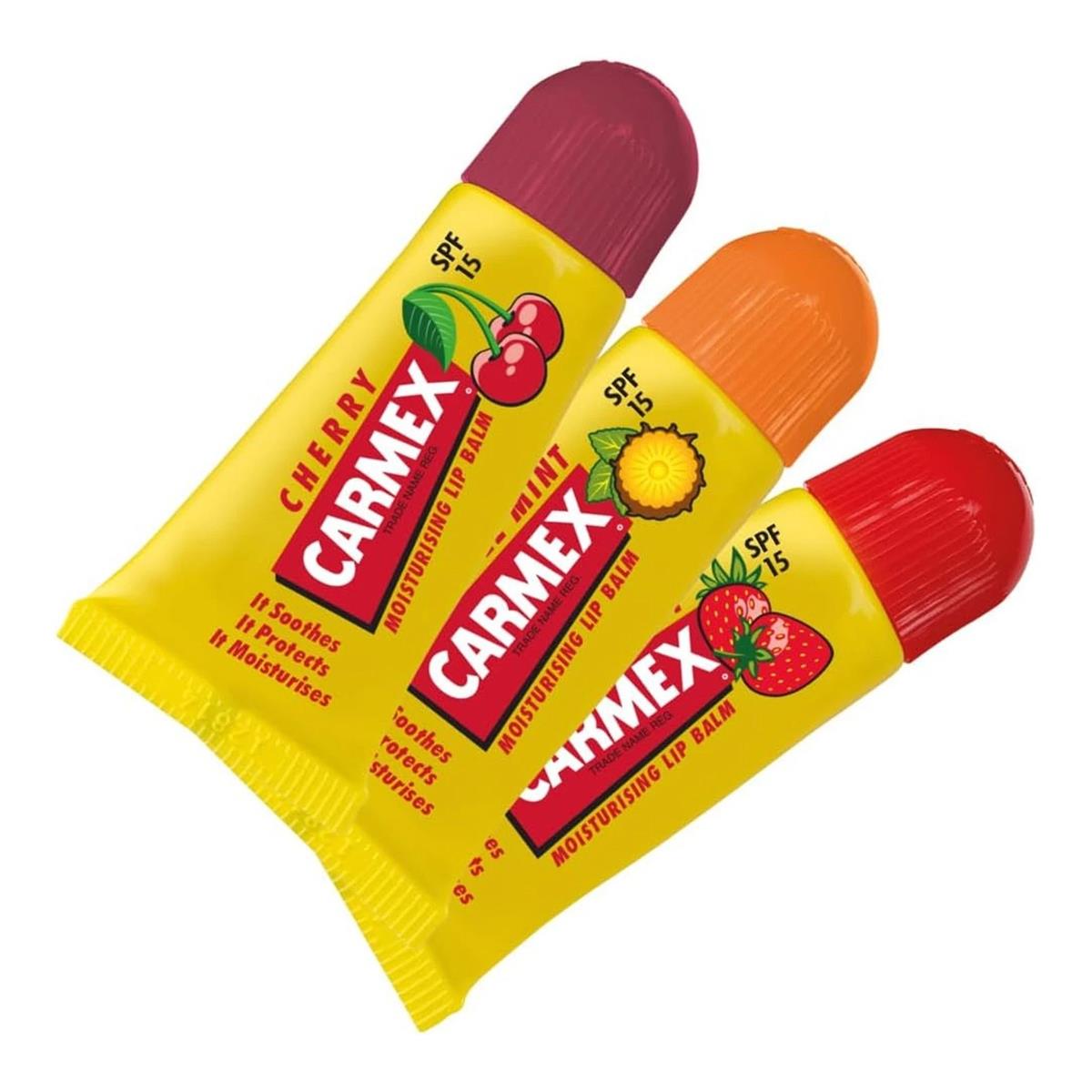 Carmex Minis Lip Balm 3 Pack SPF 15 Cherry Strawberry And Pineapple Mint Flavours - Image 2