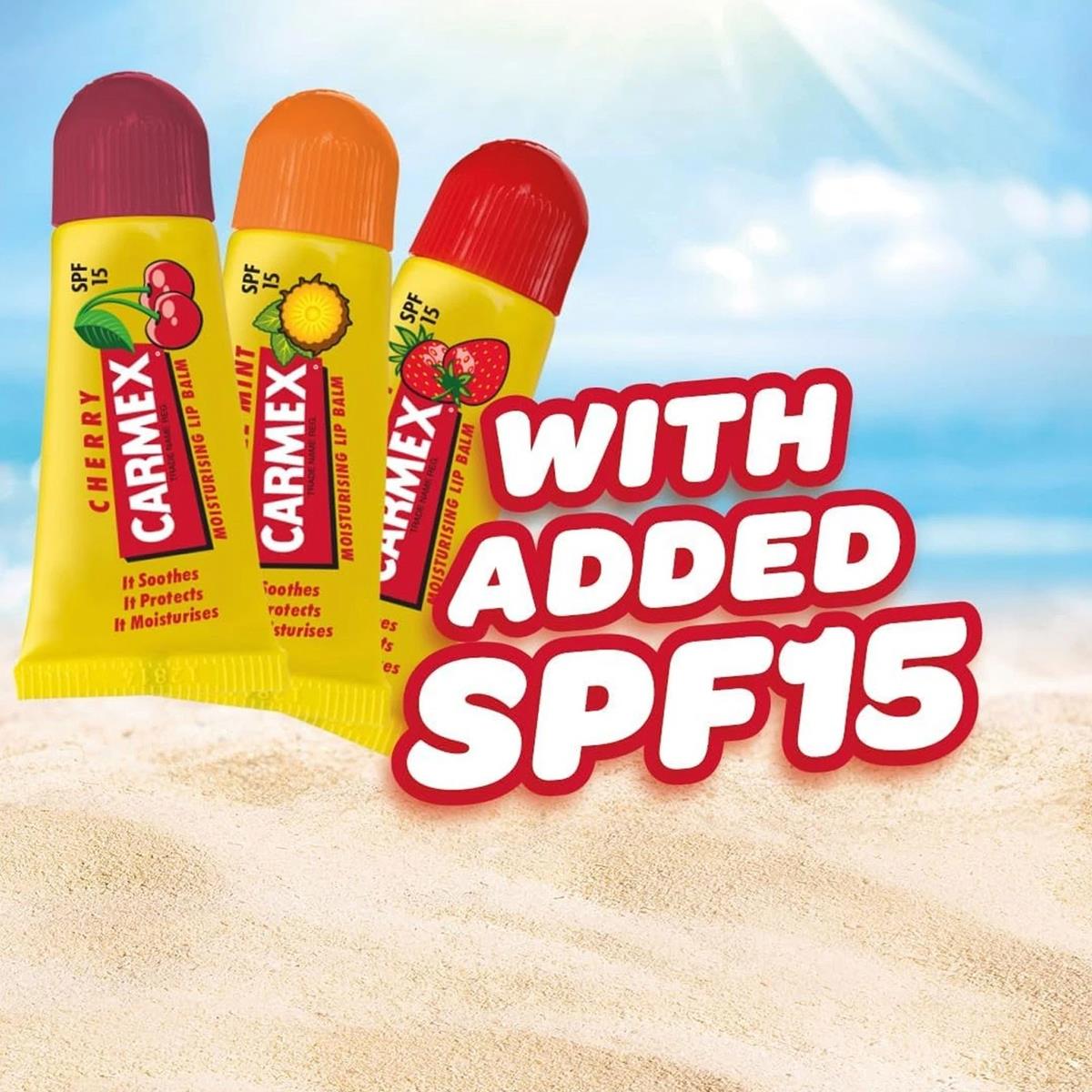 Carmex Minis Lip Balm 3 Pack SPF 15 Cherry Strawberry And Pineapple Mint Flavours - Image 3