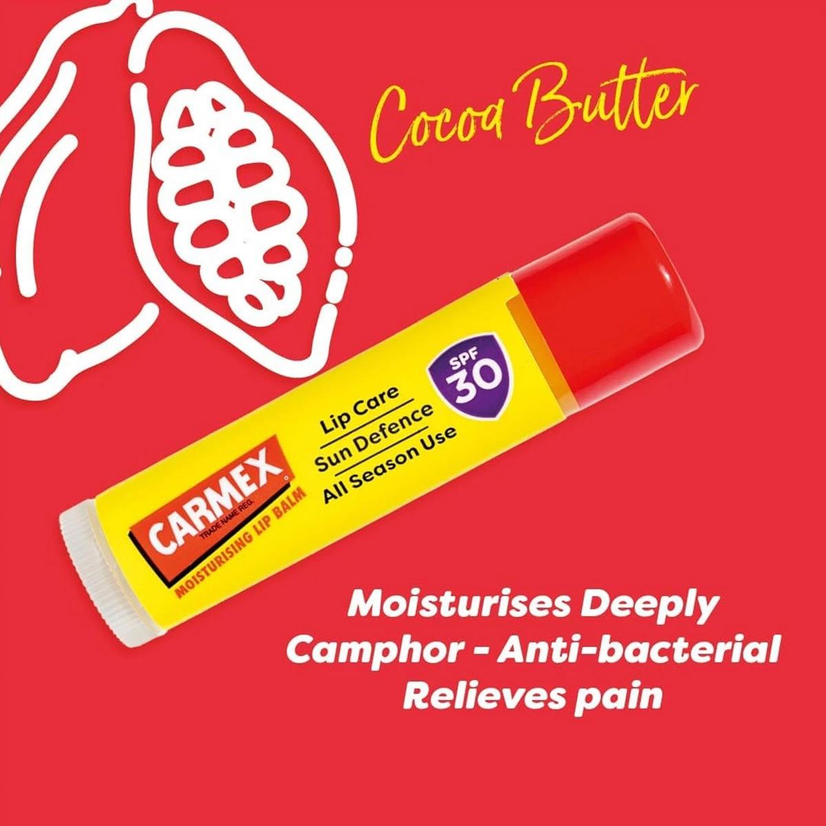 Carmex Sun Defense Lip Balm Stick SPF 30 Tropical Moisturising UVA And UVB Protection - Image 4