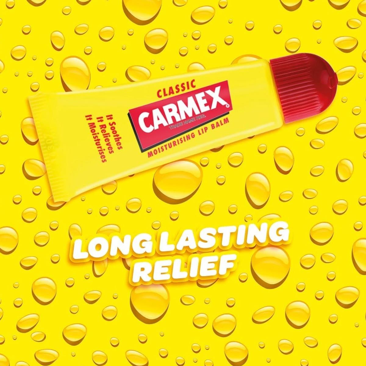 Carmex Classic Lip Balm Tube 10g Moisturising Dry Chapped Lip Care Clear - Image 6