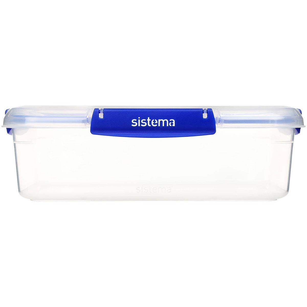 Sistema KLIP IT PLUS Food Storage Container 2.2L Rectangle with Clip-On Lid Leak Resistant BPA Free Blue/Clear - Image 4