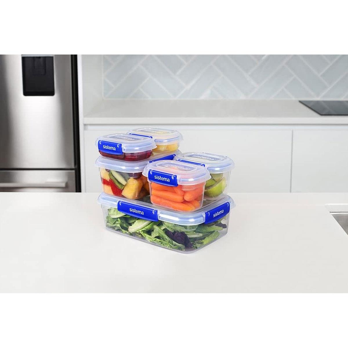 Sistema KLIP IT PLUS Food Storage Container 2.2L Rectangle with Clip-On Lid Leak Resistant BPA Free Blue/Clear - Image 5