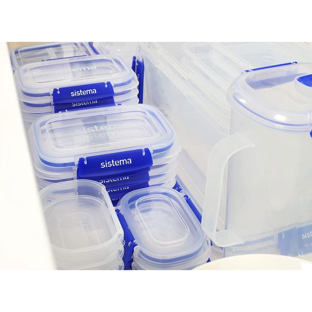 Sistema KLIP IT PLUS Food Storage Container 2.2L Rectangle with Clip-On Lid Leak Resistant BPA Free Blue/Clear - Image 6