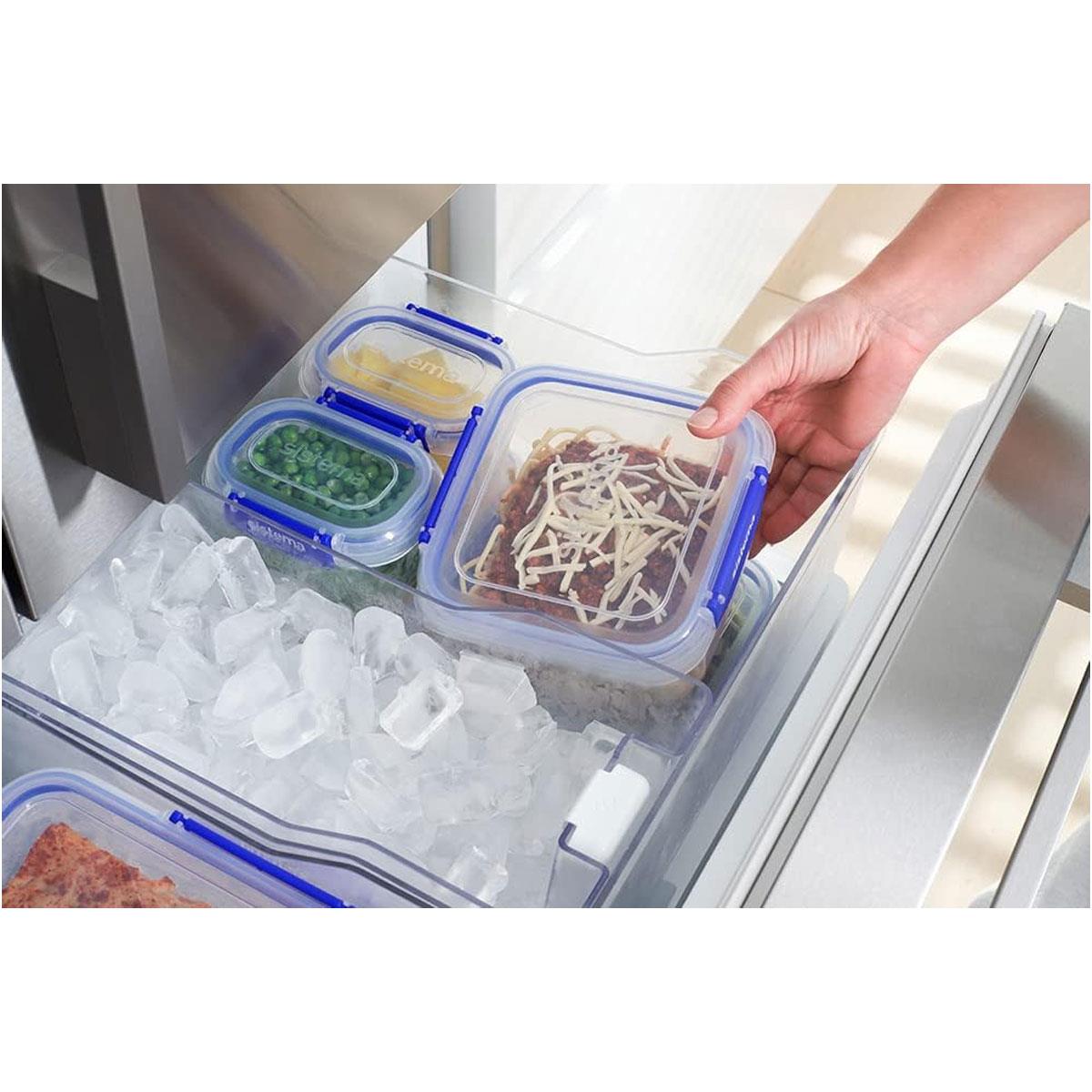Sistema KLIP IT PLUS Food Storage Container 2.2L Rectangle with Clip-On Lid Leak Resistant BPA Free Blue/Clear - Image 8