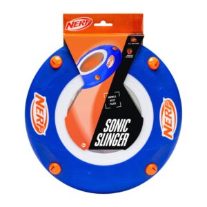 NERF Sonic Slinger Disc Flying Toy with Soft Grip and Howling Sound Outdoor Throwing Game 31cm Blue