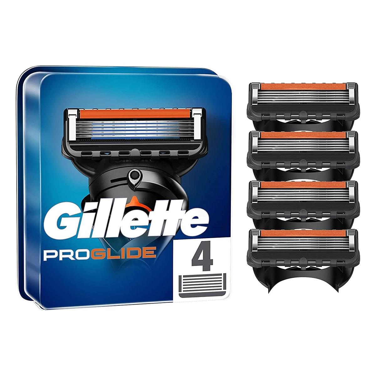 Gillette Fusion ProGlide Manual Razor Blades Replacement Cartridges with Microcomb and Lubrastrip Pack of 4
