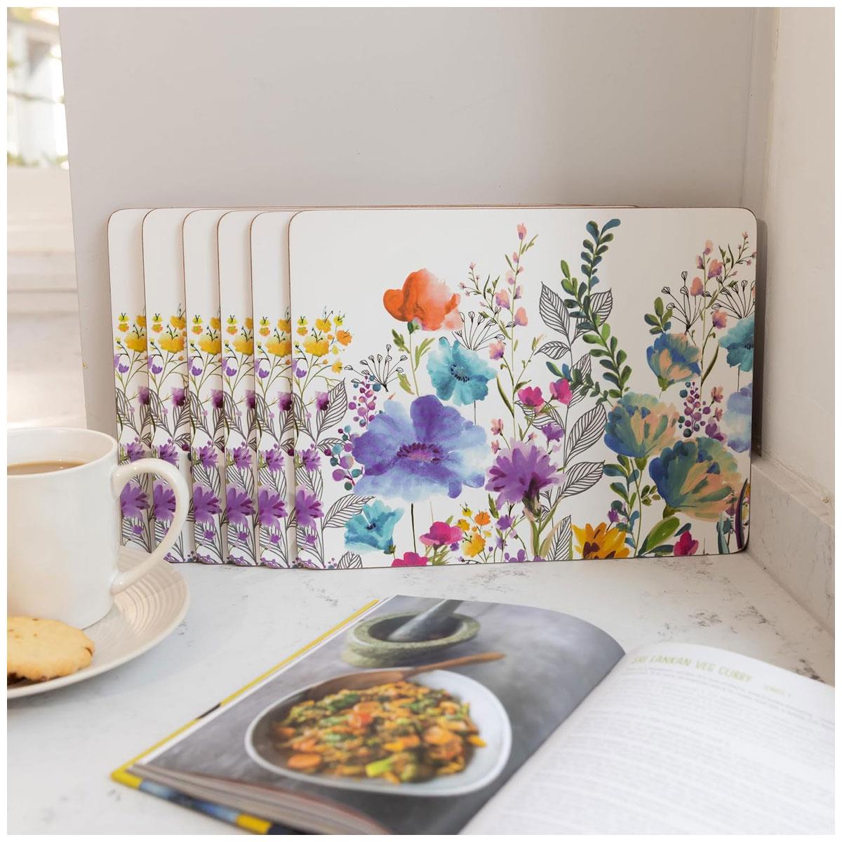 Creative Tops Meadow Floral Cork-Backed Placemats Set of 4 Rectangular 30 x 23cm Multi Colour - Image 6
