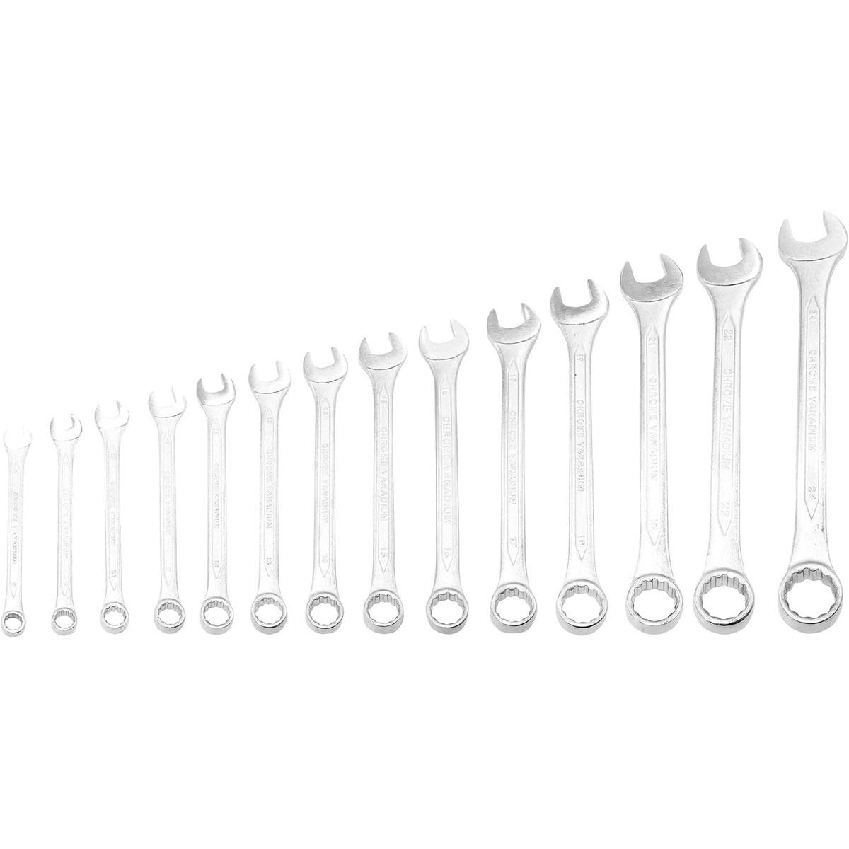 Hilka 14 Piece Metric Combination Spanner Set 8-24mm Chrome Vanadium Steel Roll-Up Pouch - Image 6