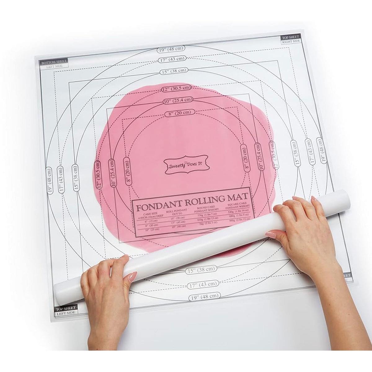 KitchenCraft Sweetly Does It Fondant Icing Rolling Mat with Measuring Guide 50 x 50cm Non-Stick Plastic White - Image 2