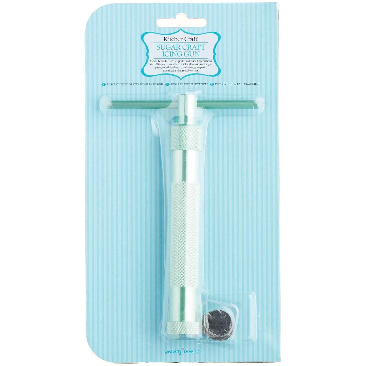 KitchenCraft Sweetly Does It Fondant Extruder Gun Stainless Steel with 20 Discs Green Sugarcraft Icing Tool - Image 2