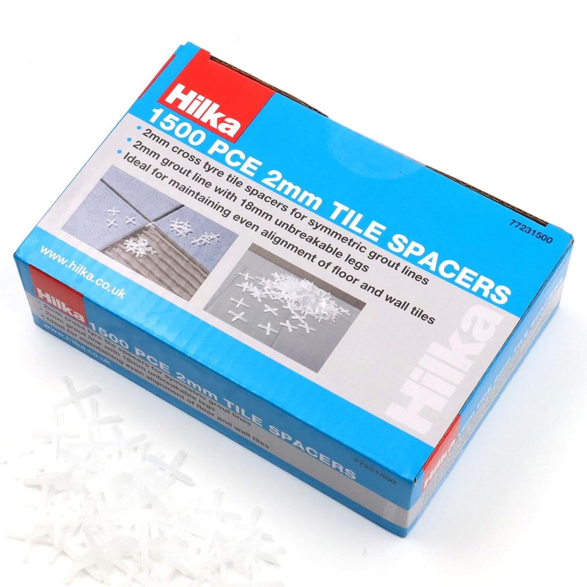 Hilka 2mm Tile Spacers 1500 Piece Cross Type Blue with 18mm Unbreakable Legs - Image 3