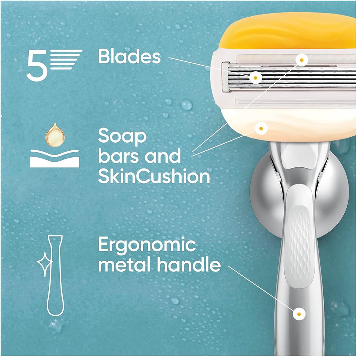 Gillette Venus ComfortGlide Olay Women's Razor Blade 3 Refills Moisture Bars Pack - Image 4