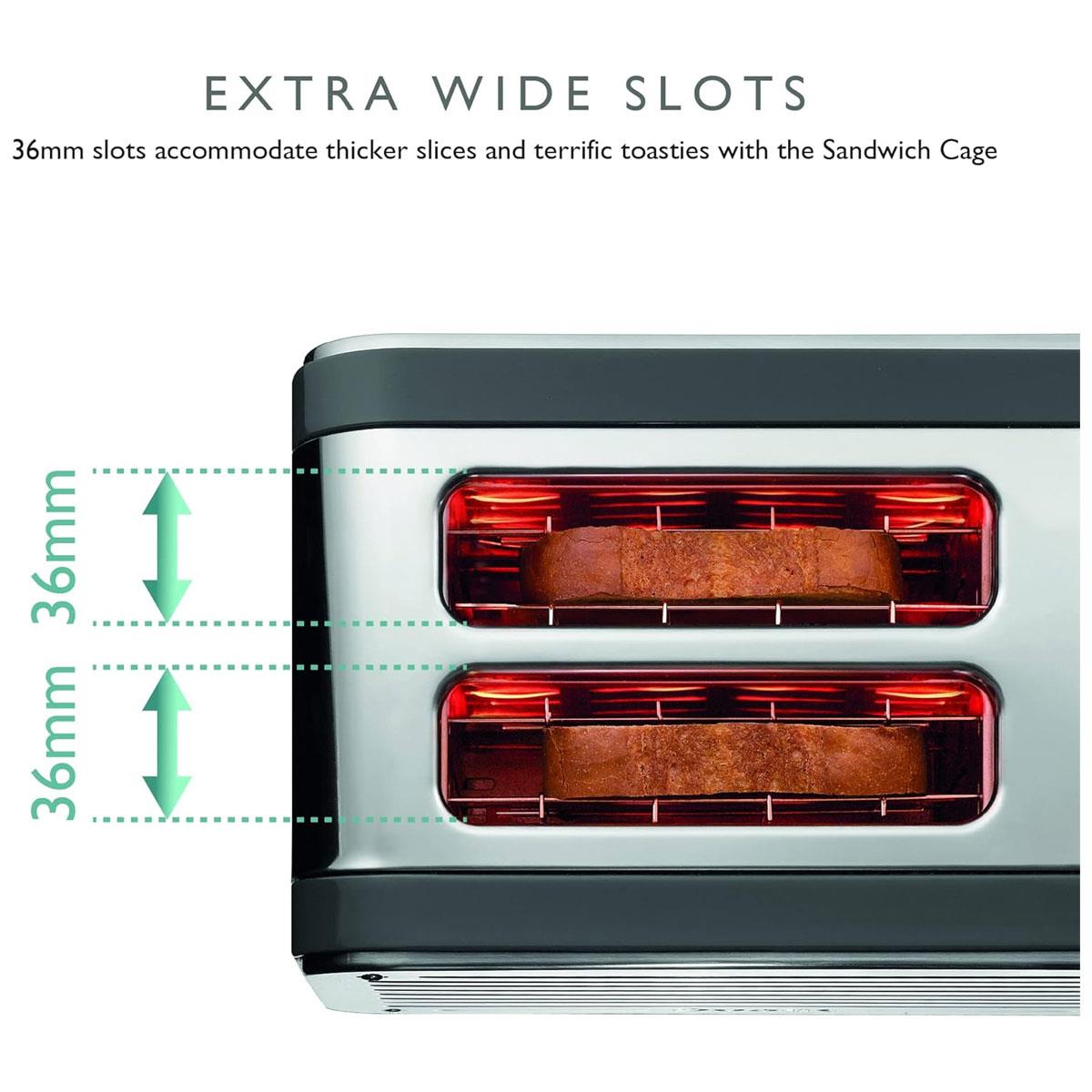 Dualit Architect 2 Slice Toaster Stainless Steel Extra-Wide Slots Ideal Toast Technology Peek & Pop Grey - Image 4