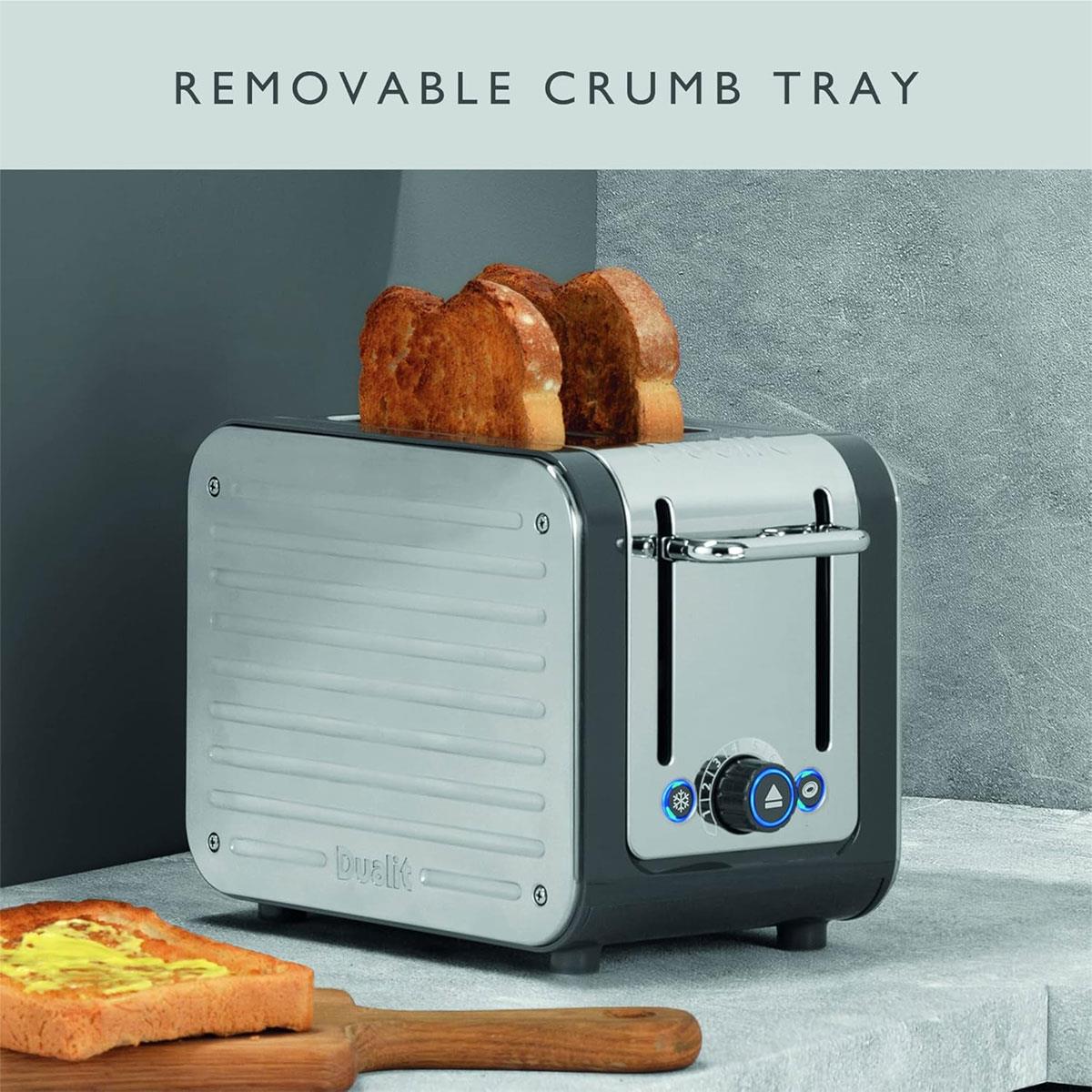 Dualit Architect 2 Slice Toaster Stainless Steel Extra-Wide Slots Ideal Toast Technology Peek & Pop Grey - Image 6