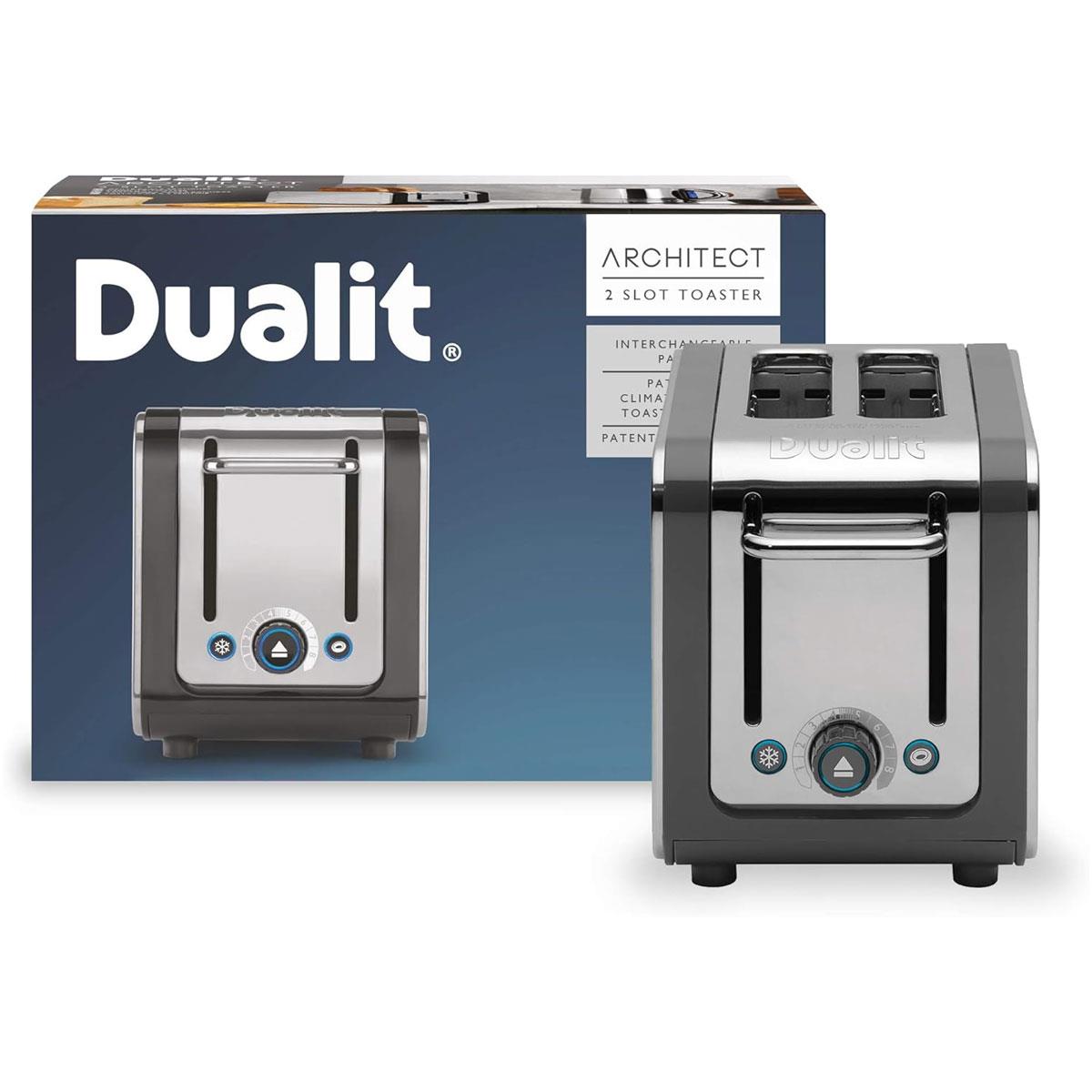 Dualit Architect 2 Slice Toaster Stainless Steel Extra-Wide Slots Ideal Toast Technology Peek & Pop Grey - Image 12