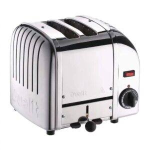 Dualit 2 Slice Vario Bread Toaster Stainless Steel 1200W Commercial Kitchen Cafe Black Silver