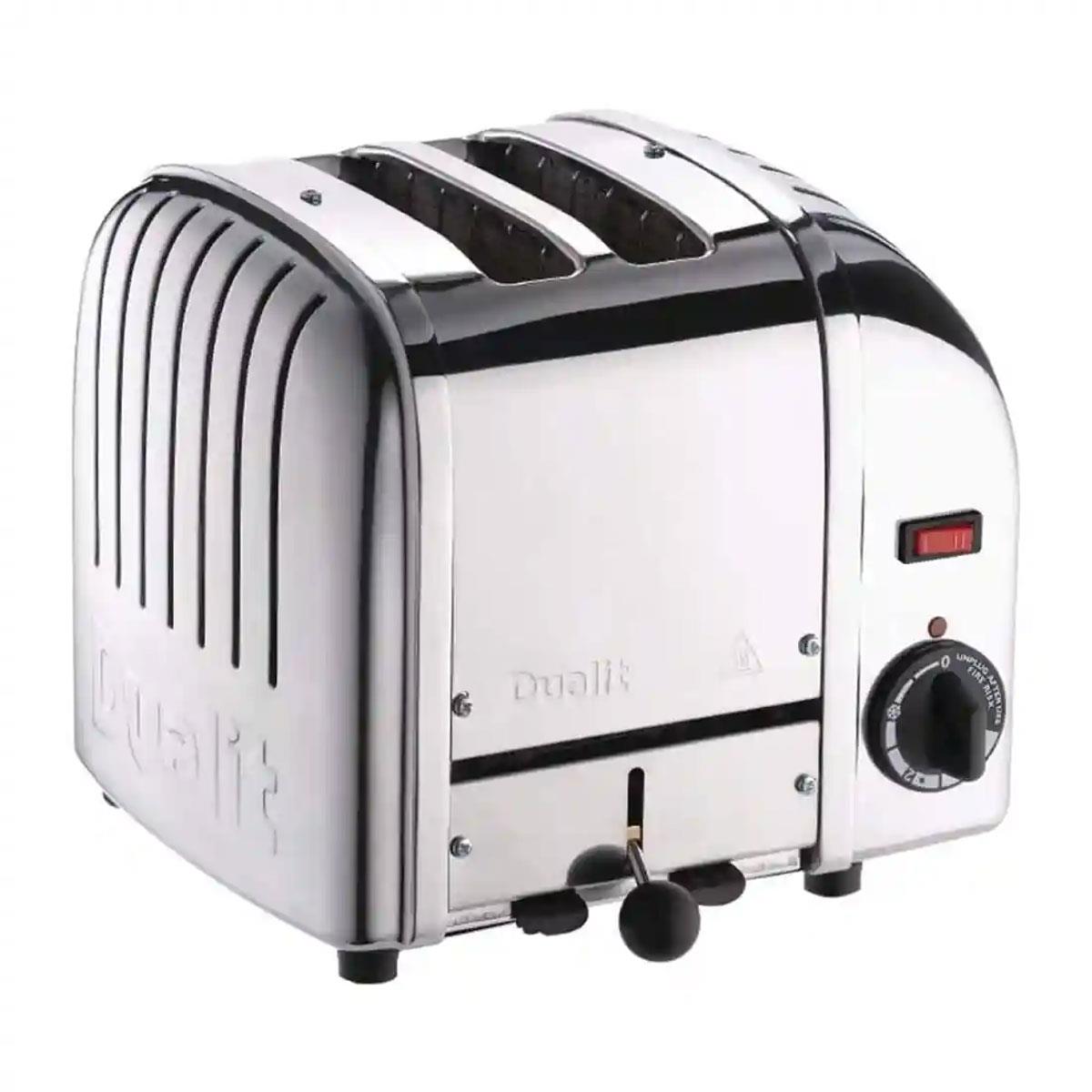 Dualit 2 Slice Vario Bread Toaster Stainless Steel 1200W Commercial Kitchen Cafe Black Silver