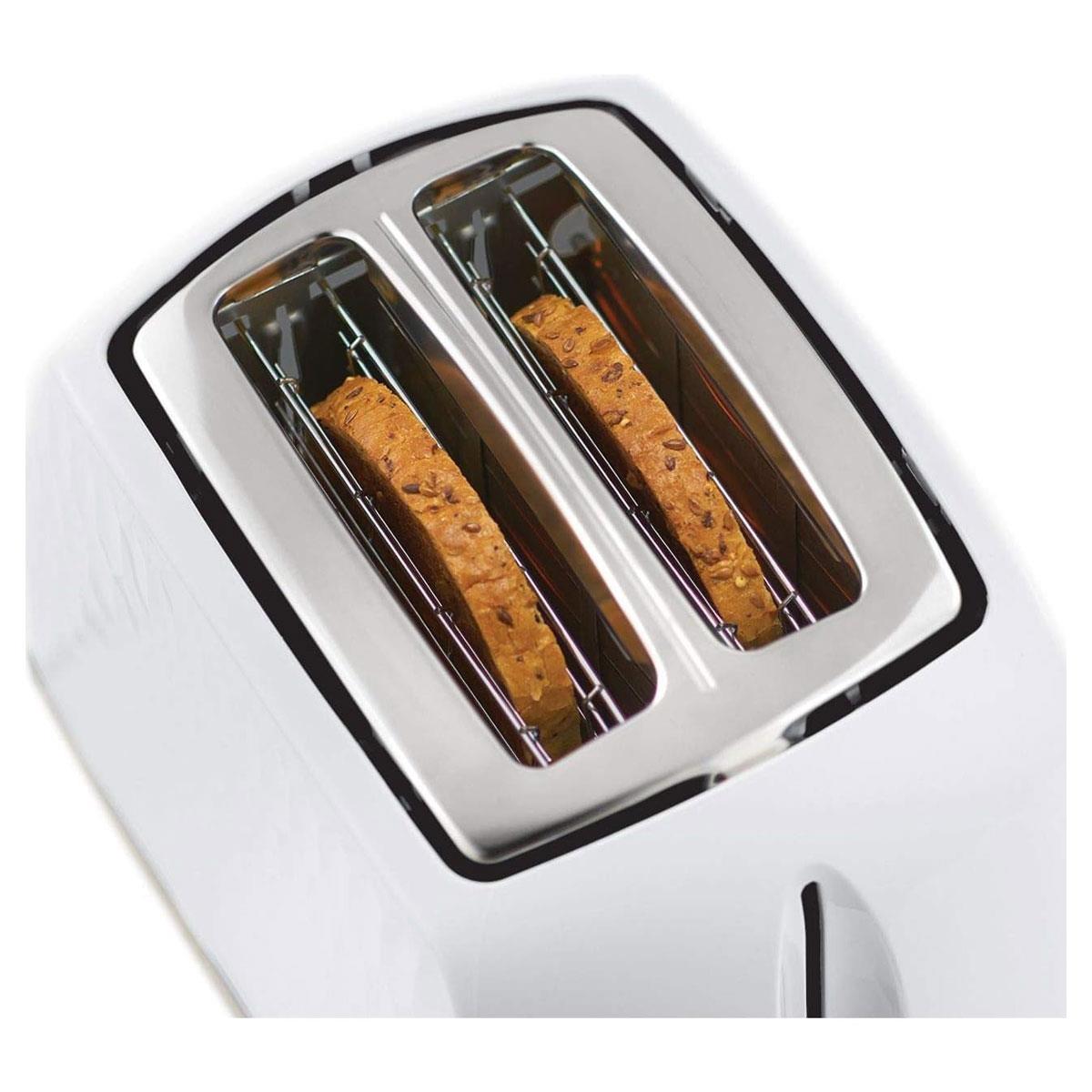 Russell Hobbs Honeycomb 2 Slice Toaster White 850W Extra Wide Slots High Lift 6 Browning Levels - Image 4