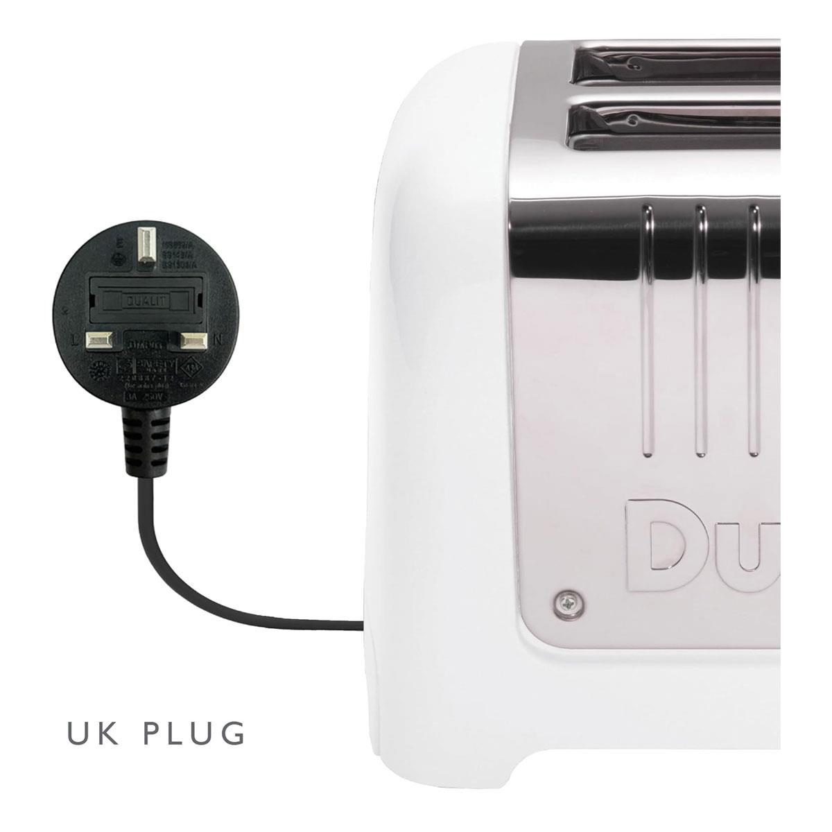 Dualit Lite 2 Slice Toaster White 1.1kW Stainless Steel with Wide Slots Bagel & Defrost Settings - Image 4