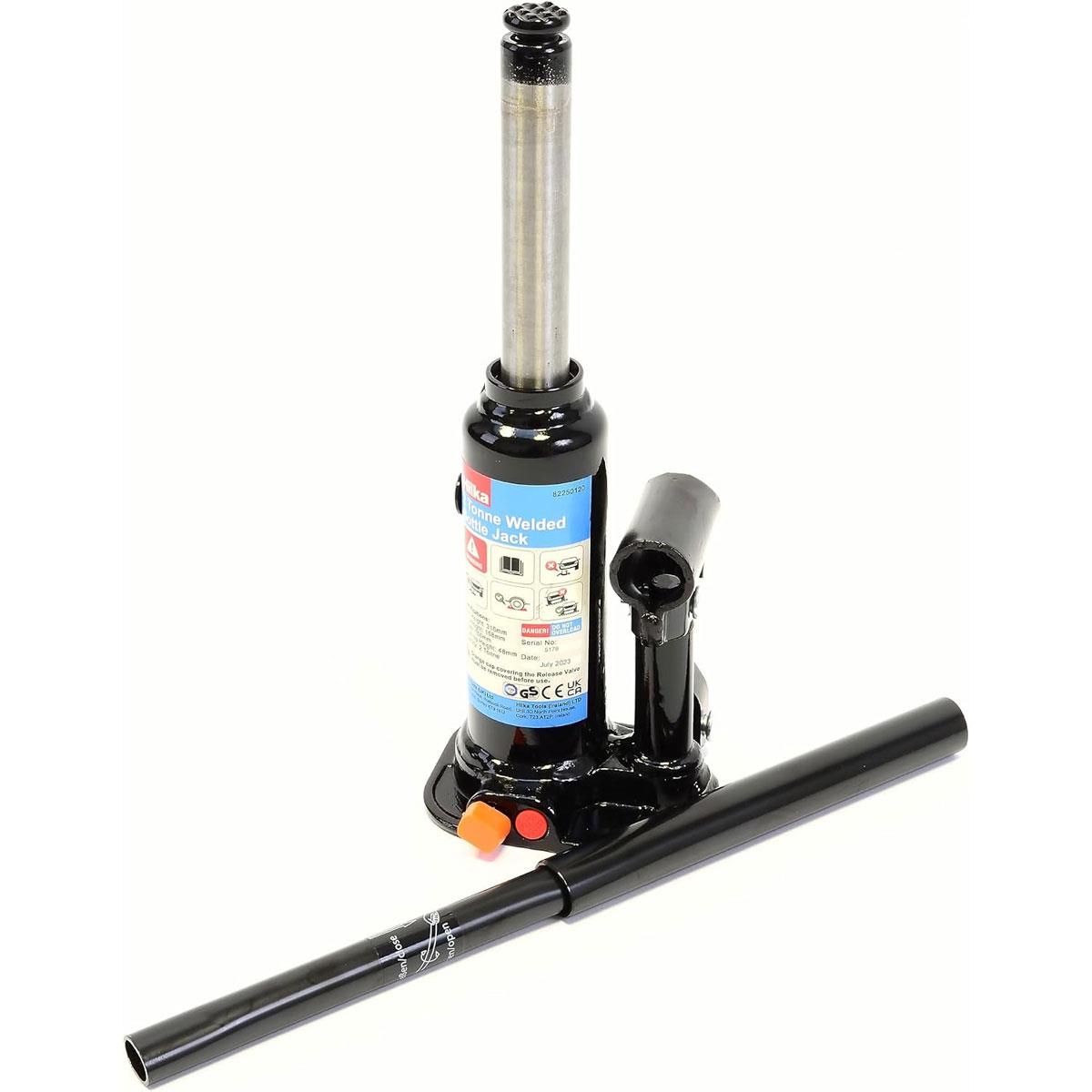Hilka 2 Tonne Welded Bottle Jack 168–316mm Adjustable Alloy Steel Black with Blow Mould Case - Image 4