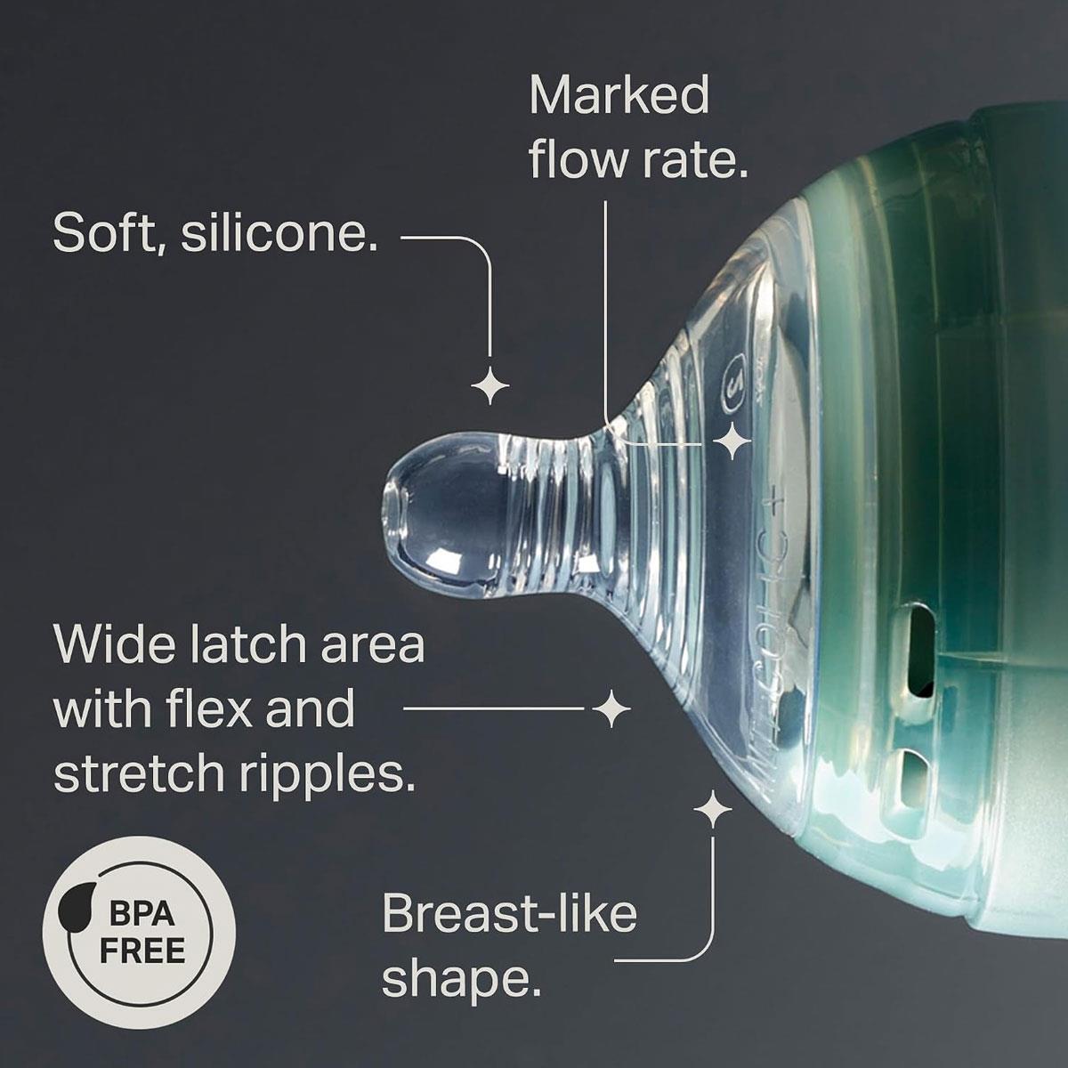 Tommee Tippee Advanced Anti-Colic Baby Bottle Teats Medium Flow 3m+ Soft Silicone Pack of 2 - Image 4