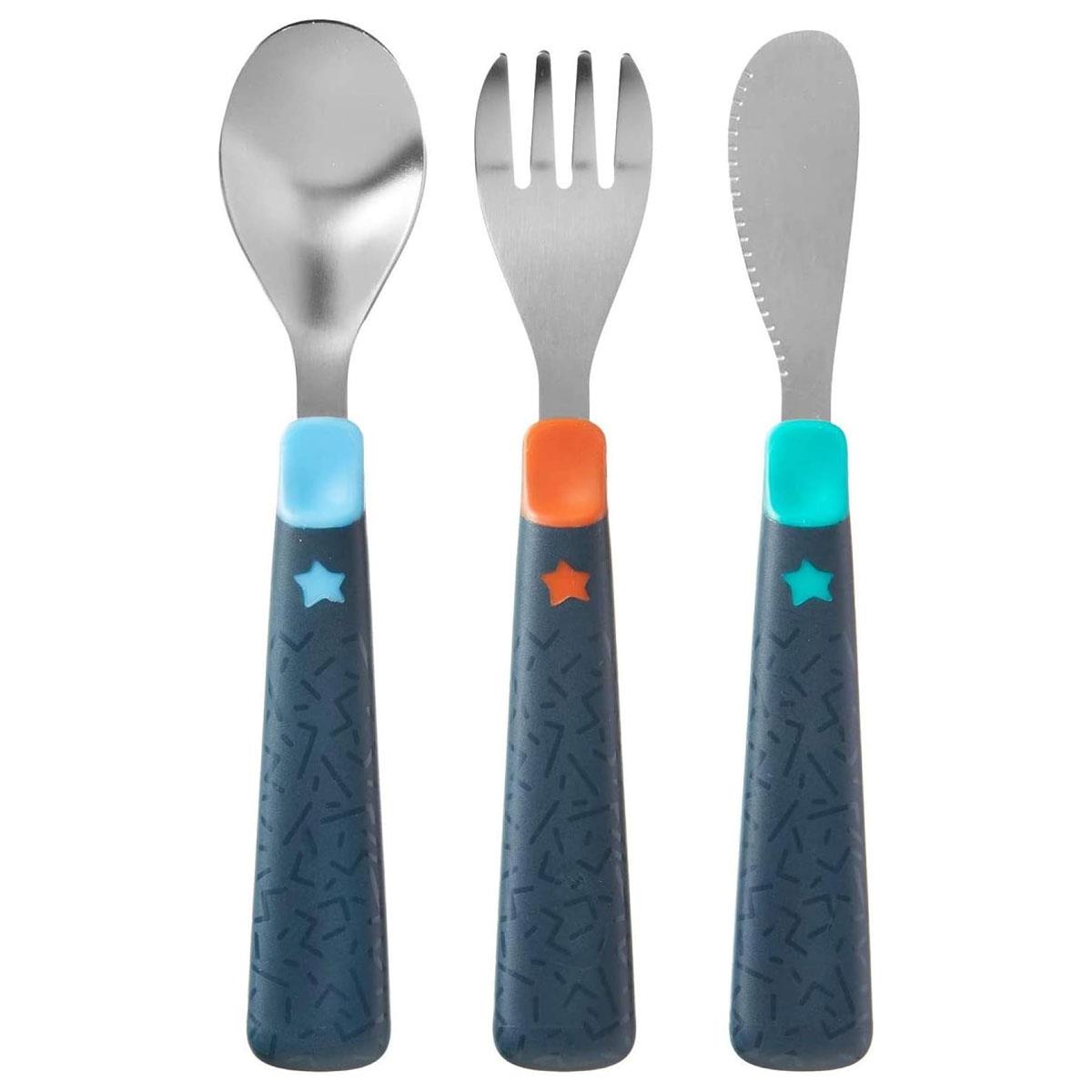 Tommee Tippee First Cutlery Set 12m+ Stainless Steel Knife Fork Spoon Chunky Handles BPA Free 3 Piece - Image 3