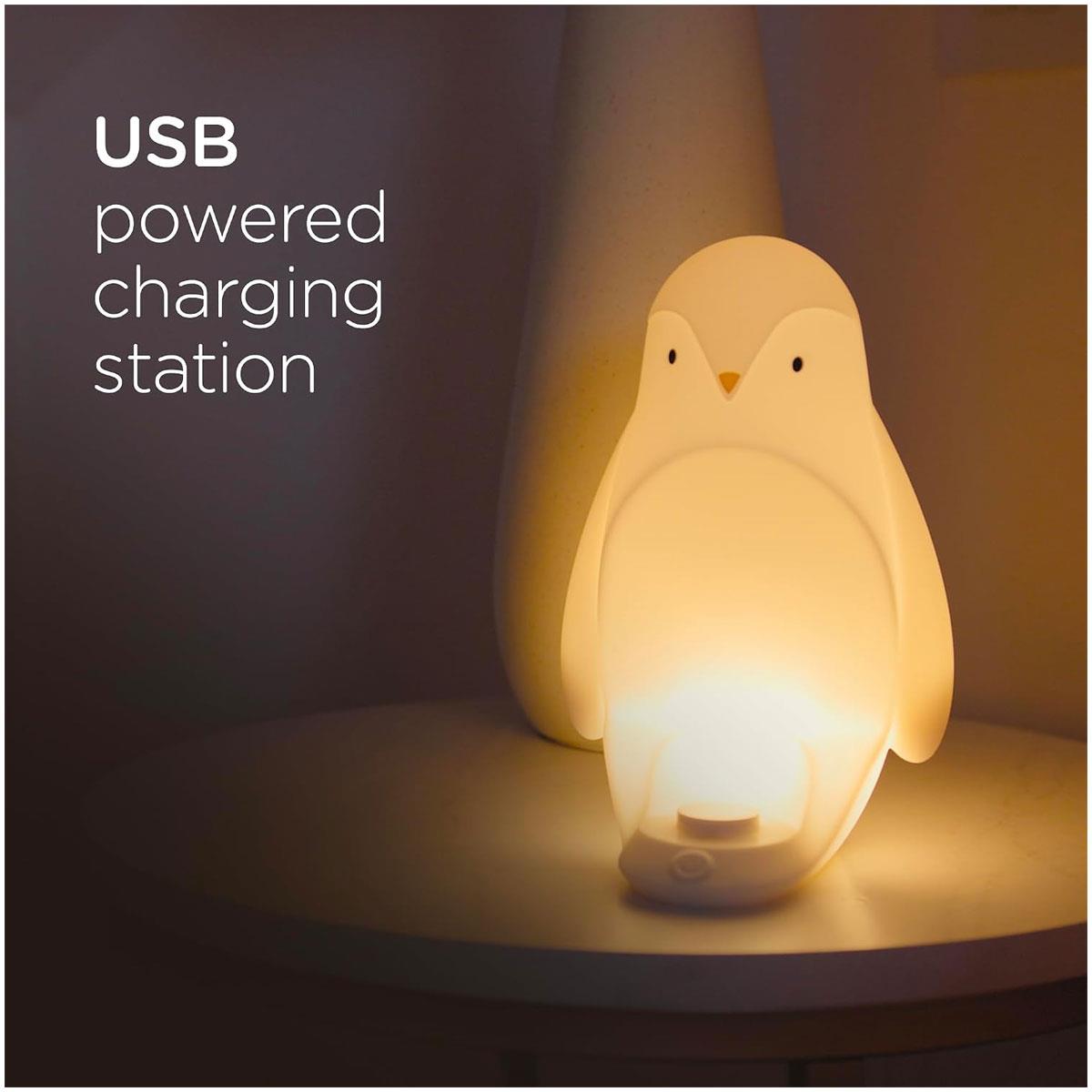 Tommee Tippee 2 in 1 Penguin Night Light with Portable Egg Light Rechargeable LED Dimmable USB White - Image 4