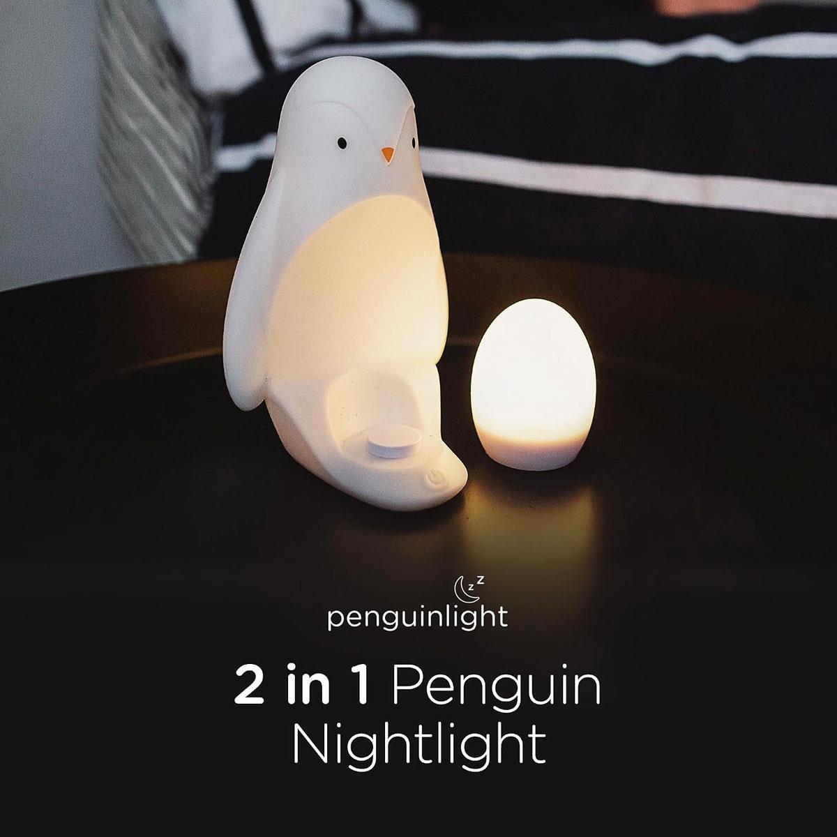Tommee Tippee 2 in 1 Penguin Night Light with Portable Egg Light Rechargeable LED Dimmable USB White - Image 5