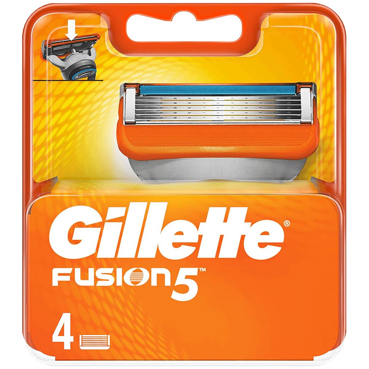 Gillette Fusion5 Men's Razor Blade 4 Refills 5 Anti-Friction Blades For Precision Trimmer, Lubricating Strip