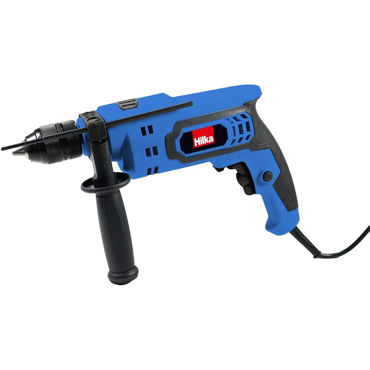 Hilka 1050W Corded Impact Drill 13mm Keyless Chuck Blue 230V