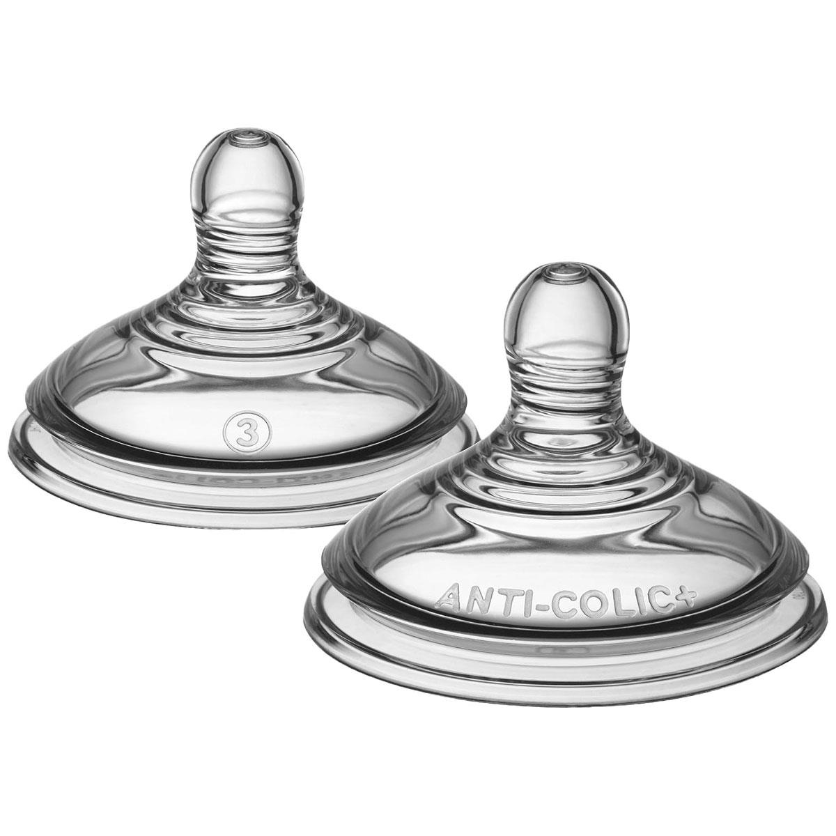 Tommee Tippee Advanced Anti-Colic Baby Bottle Teats Fast Flow Soft Silicone BPA Free 2 Pack 6m+