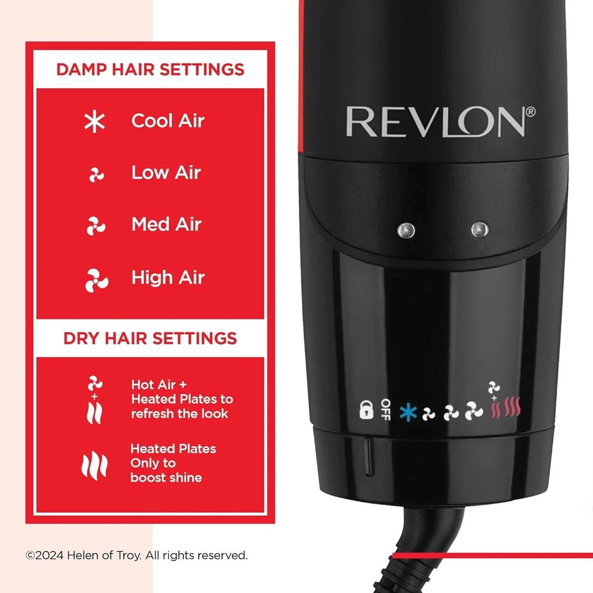 Revlon One-Step Air Straight 2-in-1 Hair Dryer And Straightener Ceramic Tourmaline -Black - Image 6