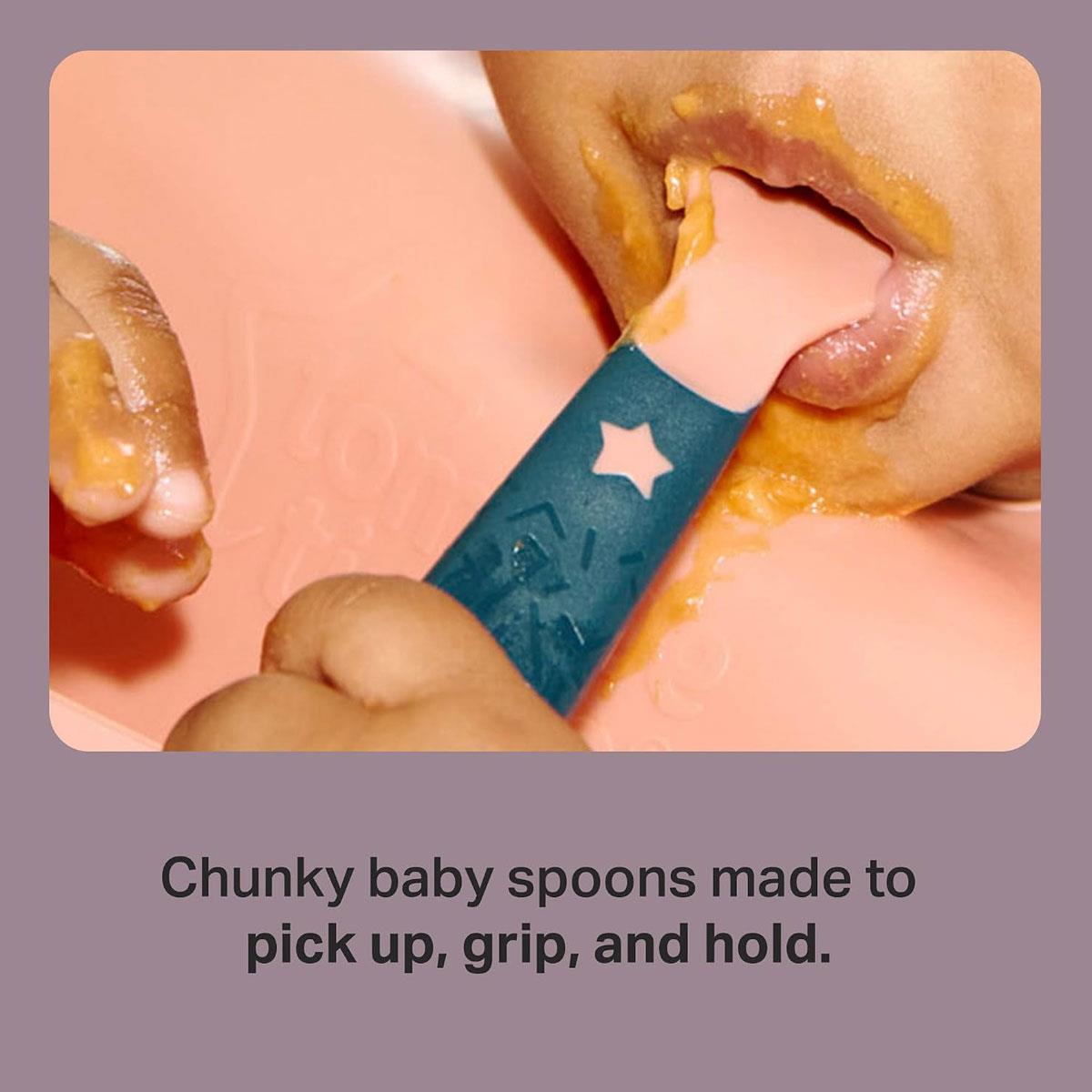 Tommee Tippee Easigrip Self-Feeding Weaning Spoons Chunky Handles Wide Deep Spoon BPA Free 5 Pack Multicolour 6m+ - Image 3