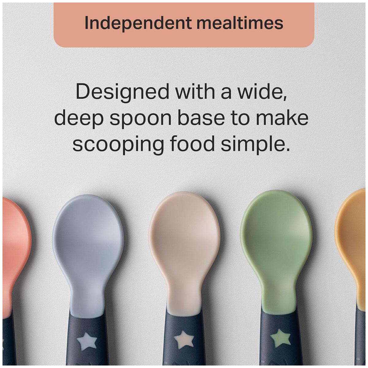 Tommee Tippee Easigrip Self-Feeding Weaning Spoons Chunky Handles Wide Deep Spoon BPA Free 5 Pack Multicolour 6m+ - Image 6