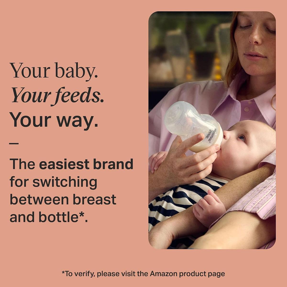 Tommee Tippee Natural Start Anti-Colic Baby Bottles 150ml Extra Slow Flow Breast-Like Teats Self-Sterilising 3 Pack 0m+ - Image 3