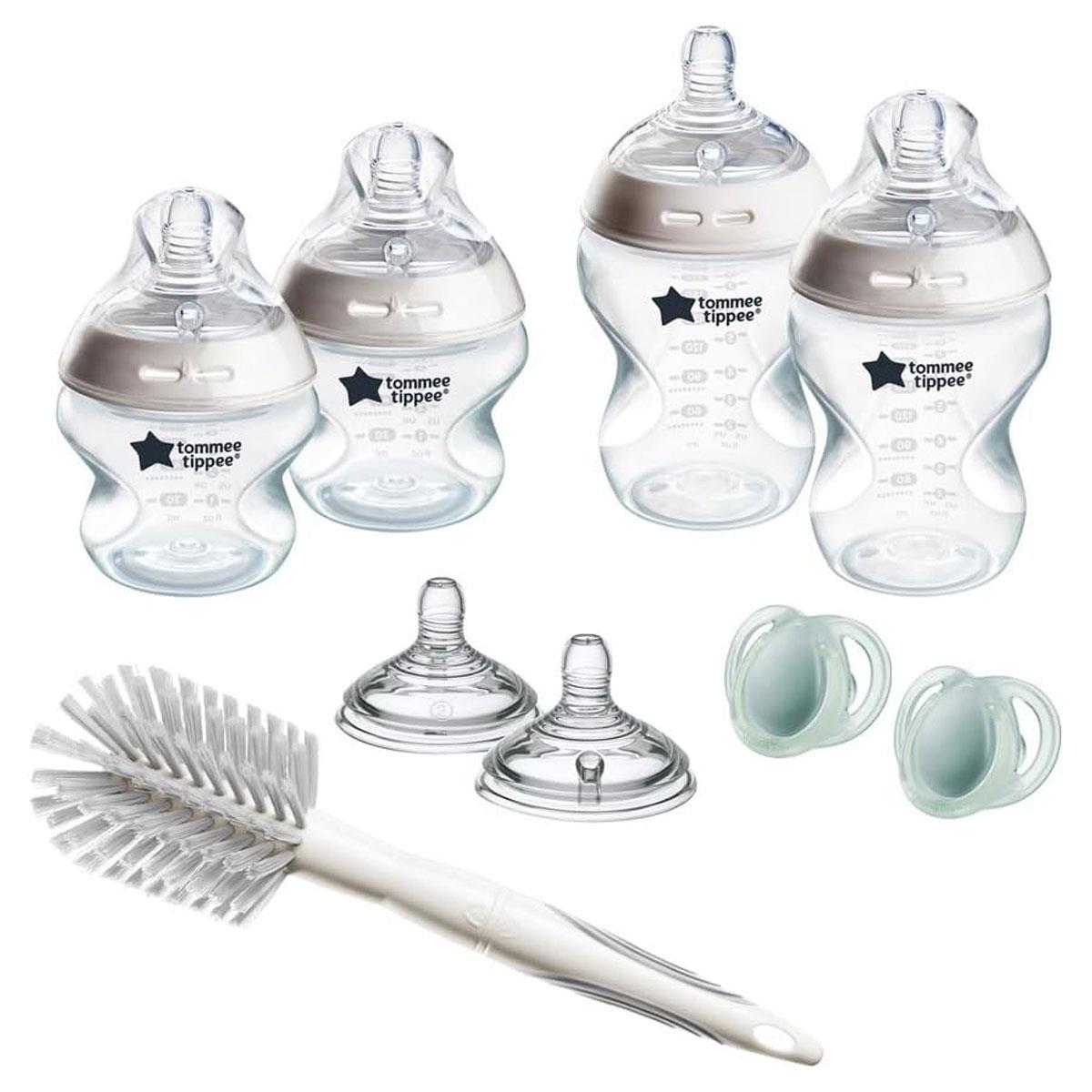 Tommee Tippee Natural Start Newborn Starter Set Anti-Colic 150ml & 260ml Bottles Medium Flow Teats Self-Sterilising BPA Free
