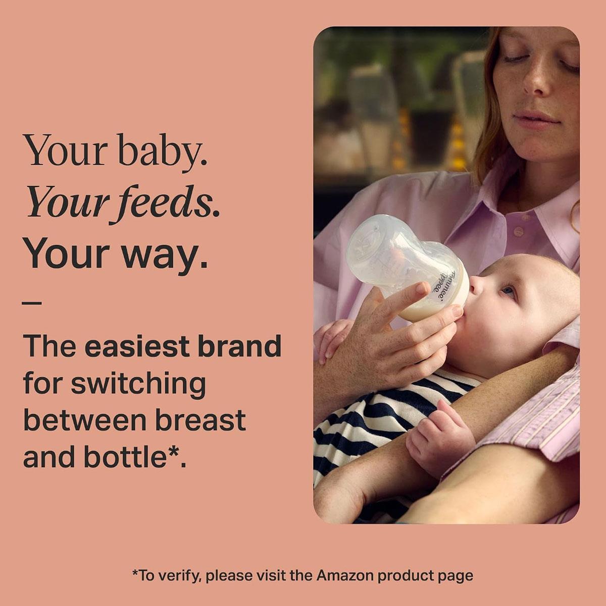 Tommee Tippee Natural Start Newborn Starter Set Anti-Colic 150ml & 260ml Bottles Medium Flow Teats Self-Sterilising BPA Free - Image 3