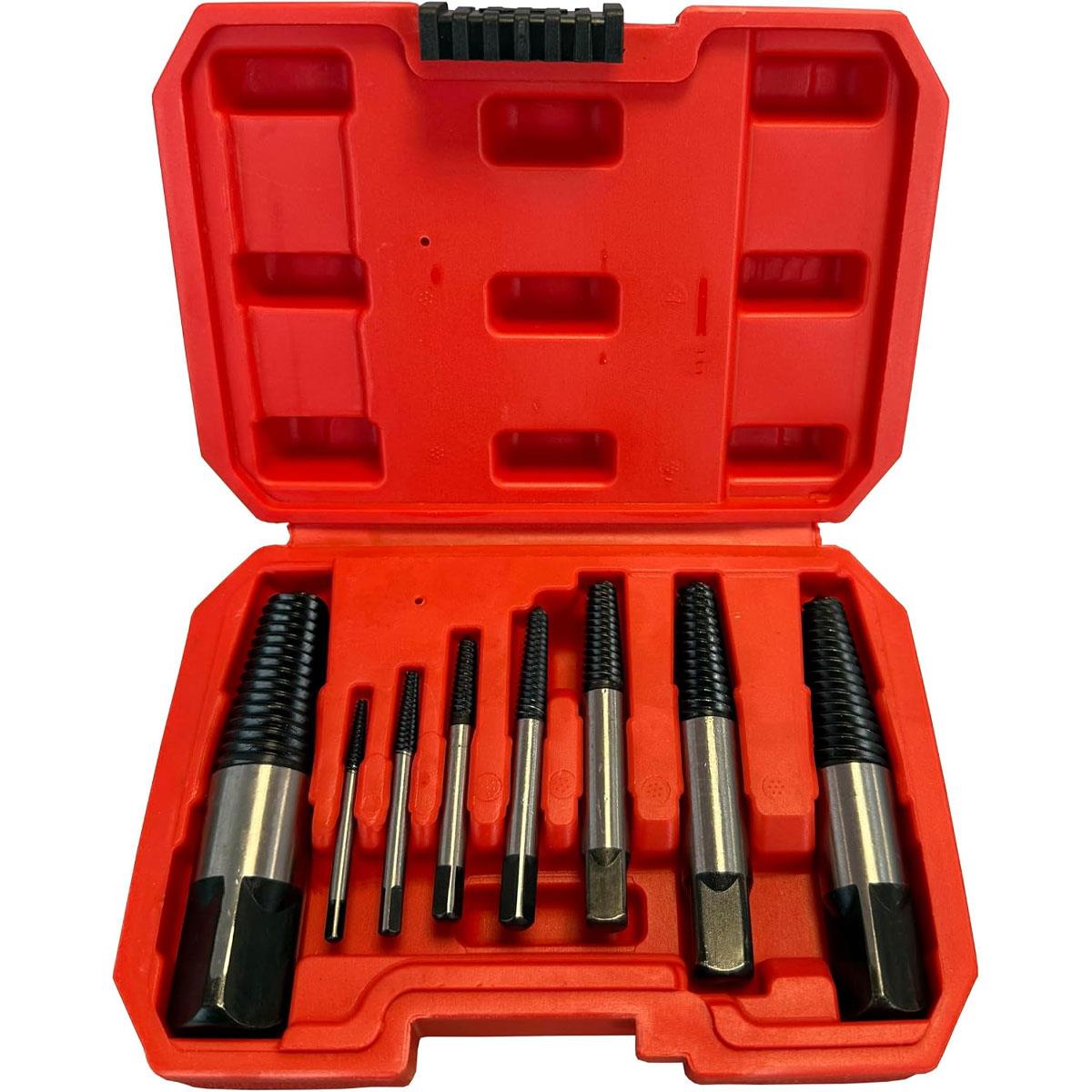 Hilka 8-Piece Stud Screw Extractor Set 4-24mm High Grade Tool Steel with Carry Case - Image 2