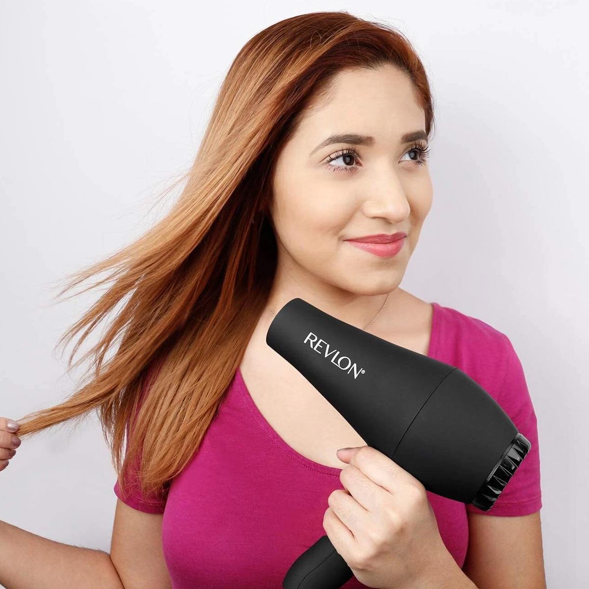 Revlon Smooth Brilliance Hair Dryer 2000W Ionic Tourmaline Ceramic Diffuser And Concentrator Black - Image 4