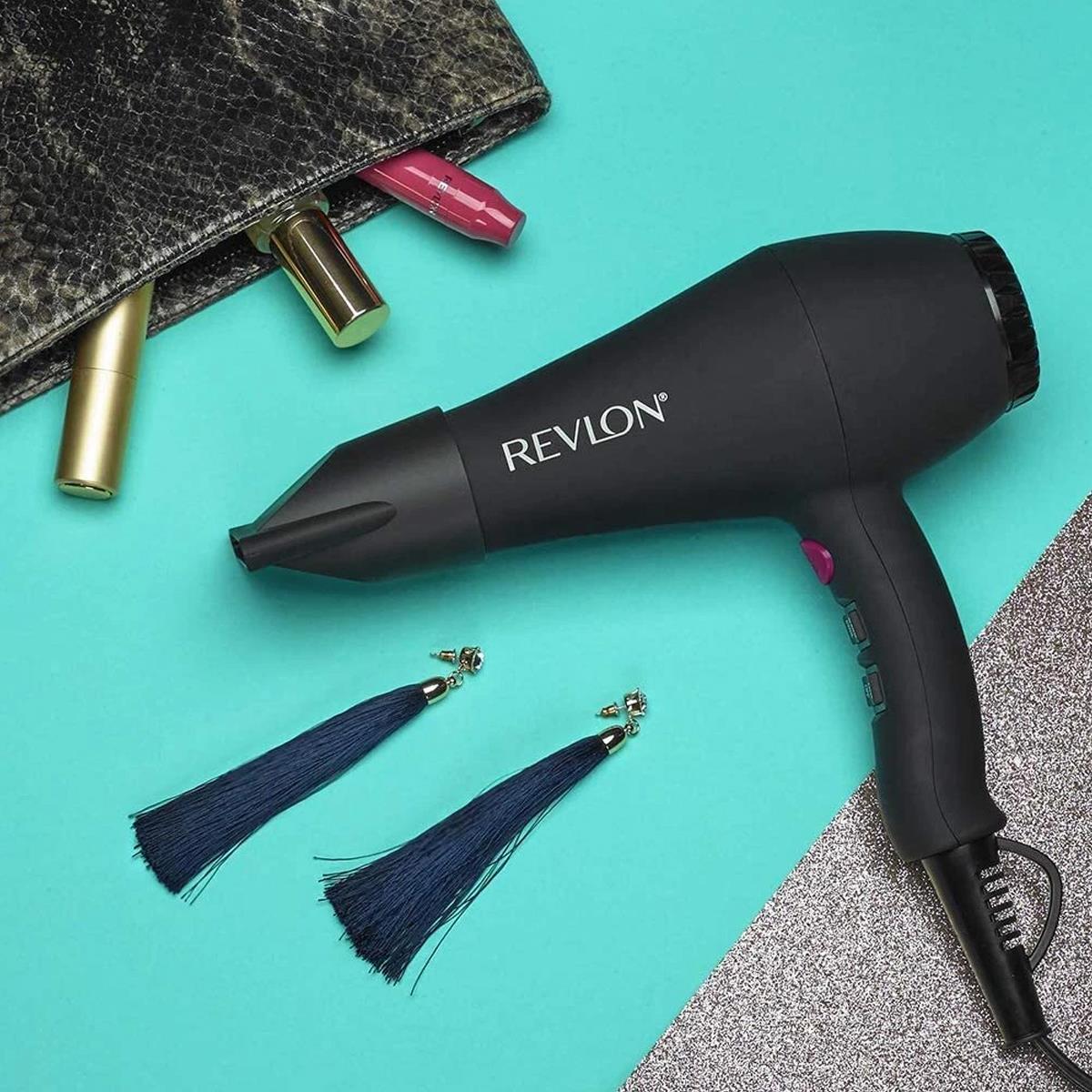 Revlon Smooth Brilliance Hair Dryer 2000W Ionic Tourmaline Ceramic Diffuser And Concentrator Black - Image 7