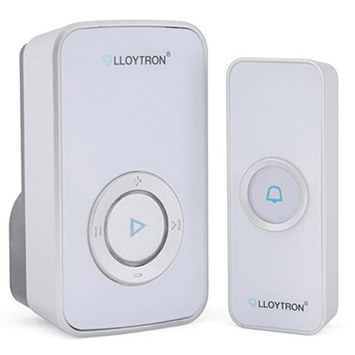 Lloytron MIP3 Wireless Doorbell Kit 32 Melodies 200m Range Plug-In Chime Waterproof Bell Push White - Image 4