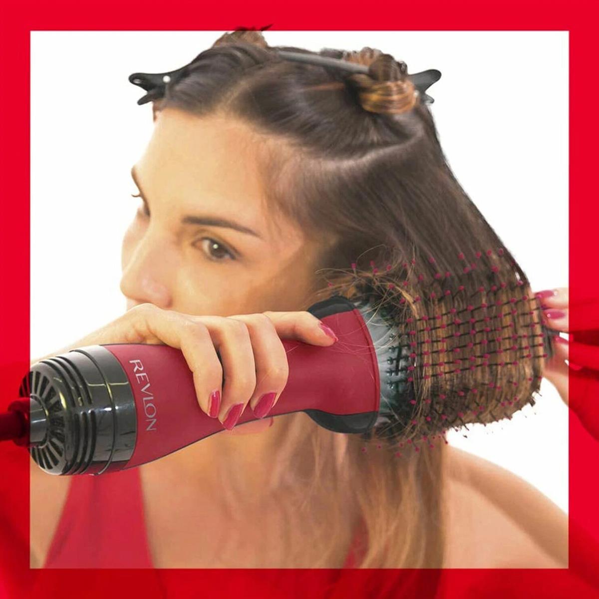 Revlon One Step Titanium Hair Dryer Volumiser 3 Heat 2 Speed Ionic Oval Brush Red Special Edition - Image 5